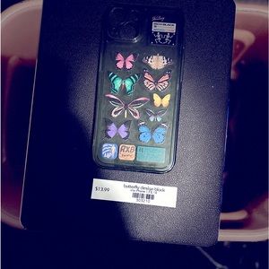 iPhone 13/14 Butterfly designed black clear case